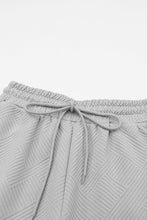 Load image into Gallery viewer, Gray Textured Loose Fit T Shirt & Drawstring Pants Set
