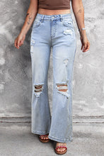 Load image into Gallery viewer, Beau Blue Vintage Light Wash Distressed Flare Jeans