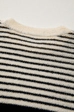 Load image into Gallery viewer, Black White Striped Sleeveless Knit Top
