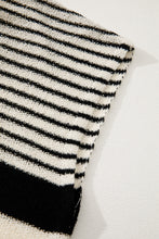 Load image into Gallery viewer, Black White Striped Sleeveless Knit Top
