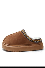 Load image into Gallery viewer, Black Contrast Edge Suede Plush Lined Thick Sole Winter Slippers
