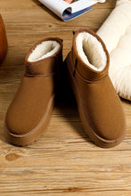 Load image into Gallery viewer, Chestnut Faux Fur Lined Suede Ankle Snow Boots
