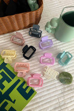 Load image into Gallery viewer, Black Square Frosted Rectangle Hair Clip
