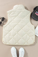 Load image into Gallery viewer, Black Quilted High Neck Button Up Pocket Vest Coat
