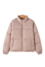 Load image into Gallery viewer, Apricot Pink Full Zipper Quilted Puffer Jacket
