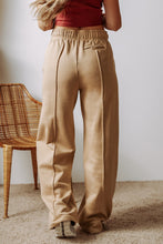 Load image into Gallery viewer, Smoke Gray Exposed Seam Drawstring High Waist Wide Leg Pants
