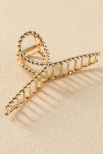 Load image into Gallery viewer, Gold Twist Loop Large Hair Claw Clip
